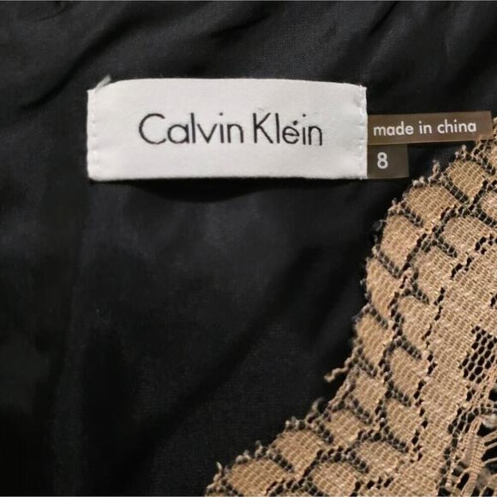 Calvin Klein Lace Dress Sleeveless Sheath Cocktail Party Evening Career‎ Size 8 - Picture 9 of 9